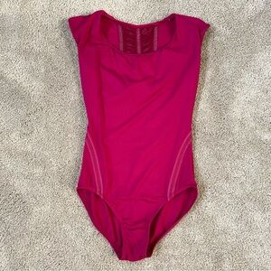 Vibrant Pink Sleeveless Dance Leotard